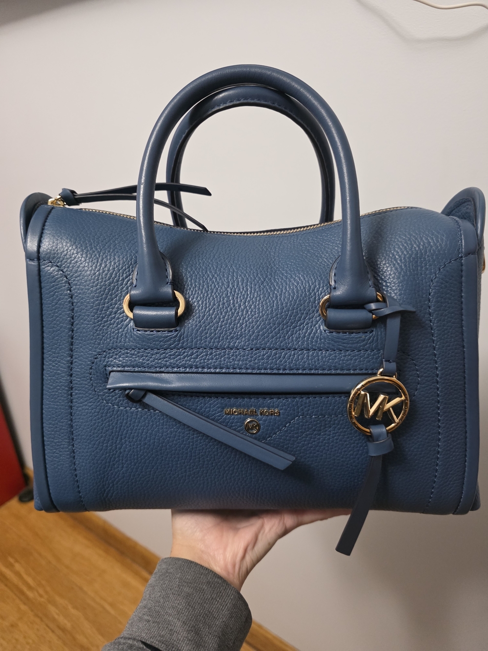 Michael Kors Blue Leather Satchel Handbag